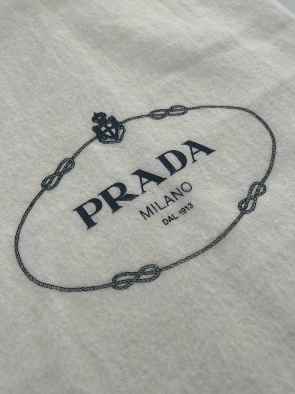 PRADA XL Brushed Cotton Dust / Travel Bag, Cream LN - Picture 3 of 8